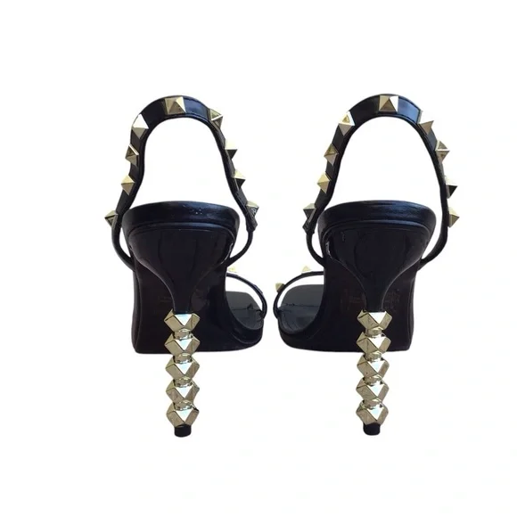 Cape Robbins Dakine Slingback Studded Heels Black Size 6.5 - Picture 3 of 11